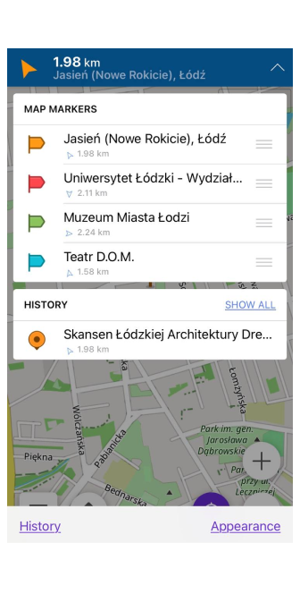 Lista de marcadores iOS