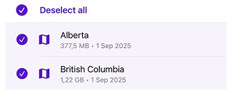 Menú de deselección iOS