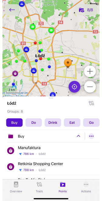 Menú de búsqueda de guías de viaje