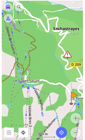 Pas de cartes de ski sur Android