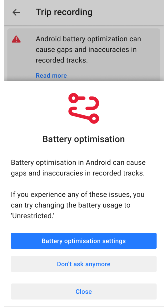 Trace sur la carte iOS