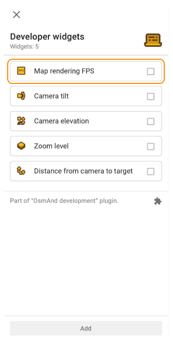 Widget de développement fps 1