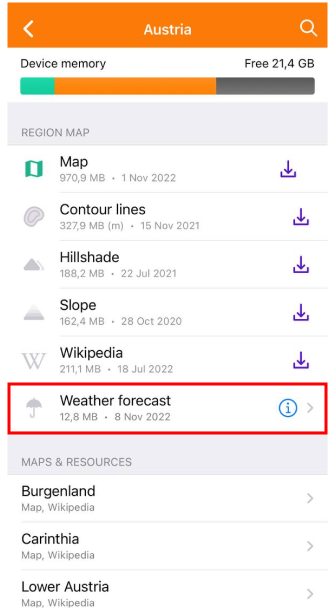 Plugin Météo sur iOS