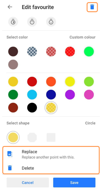 Modifier un favori Android