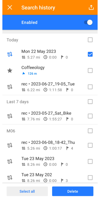 Suppression de l&#39;historique de recherche