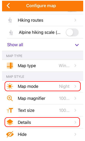 Activation du mode Nuit et de l&#39;éclairage sous iOS