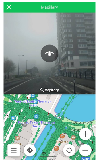 Images du plugin Mapillary iOS