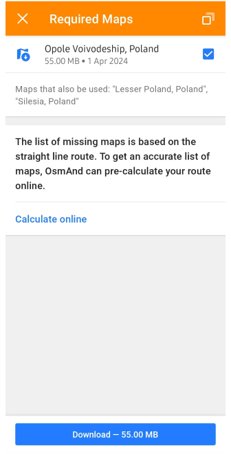 Message pas de cartes lors de la construction de la navigation Android