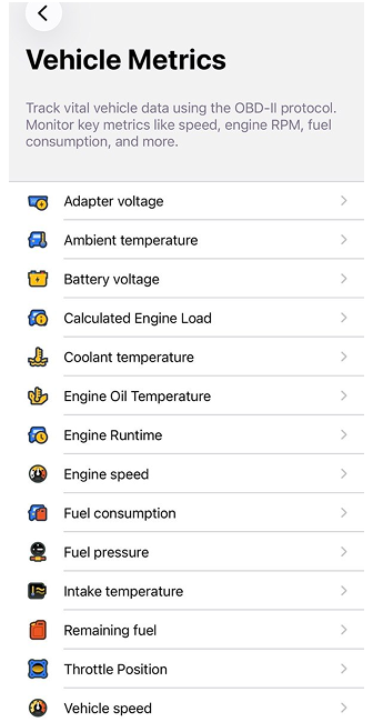 Paramètres OBD