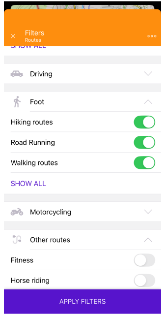Itinéraires sur le terrain