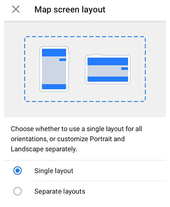 Mise en page de l'écran de la carte