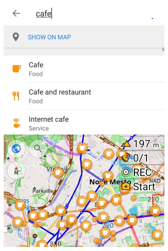 Rechercher et afficher les POI Android