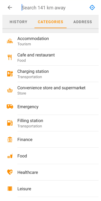 Recherche POI Android