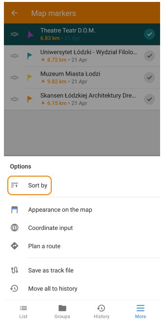 Tri alternatif des marqueurs Android 1