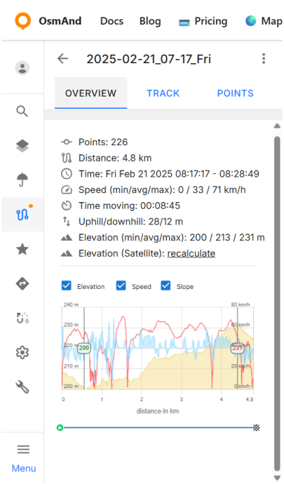 Modifica GPX cloud OsmAnd Web