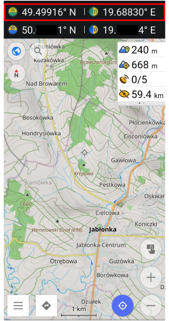 Widget coordinate Android