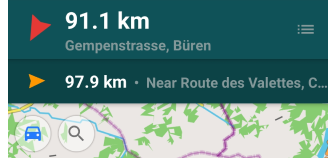 Marcatori mappa sul widget della barra superiore