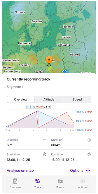 Termina registrazione su iOS