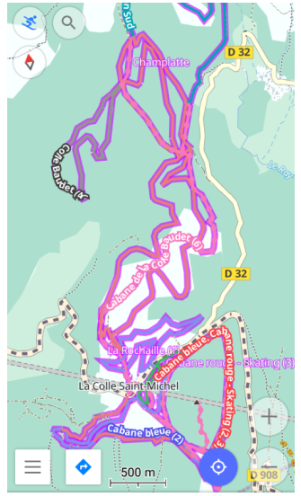 Routes ingeschakeld in Android