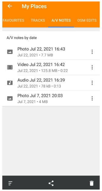 Menu Mijn Plaatsen audio-videoplugin