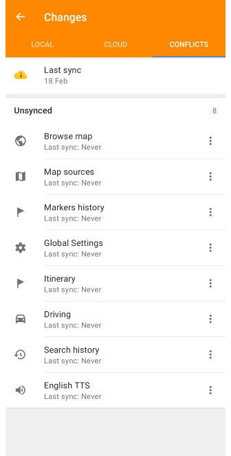 Wijzigingen OsmAnd Cloud