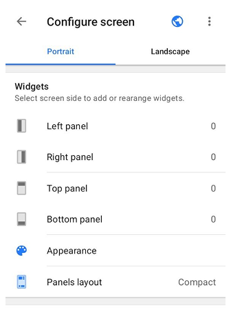 Menu Scherm configureren