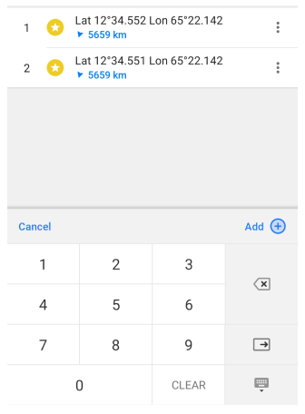 Punt opslaan coördinaten invoeren Android 1