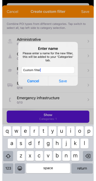 Aangepaste POI opslaan iOS