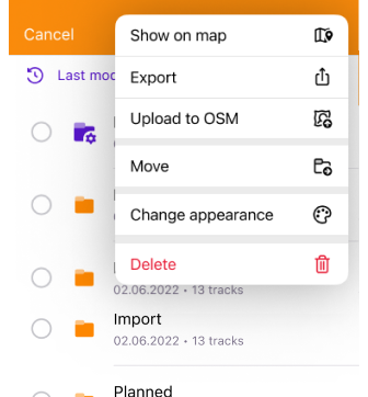 Tracks Mijn plaatsen iOS