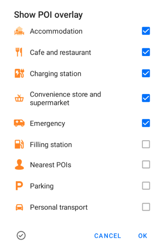 Meerdere POI-selecties
