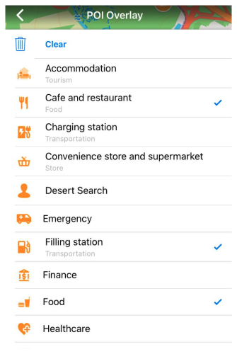 Meerdere POI&#39;s selecteren