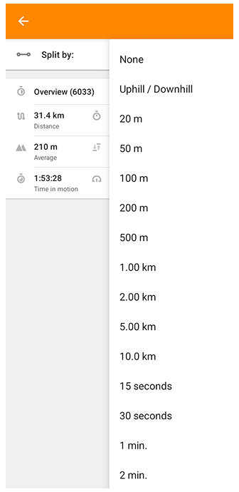 Spoor splitsen per Android