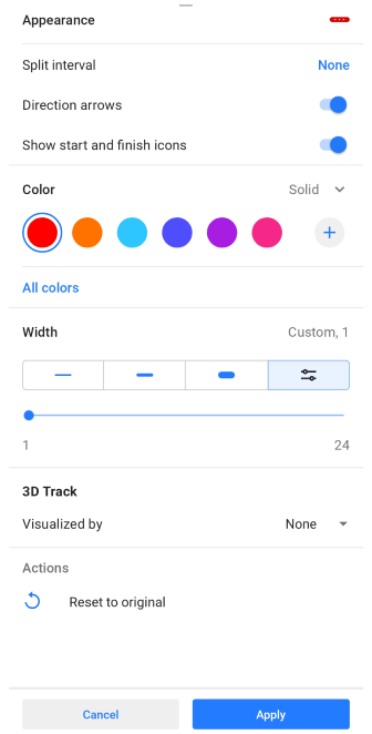 Trackmenu Uiterlijk Android