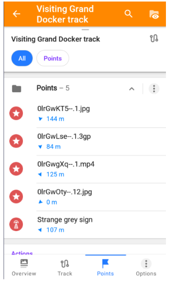 Waypoints op de track