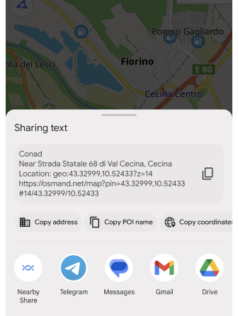 Akcja Udostępnij Android