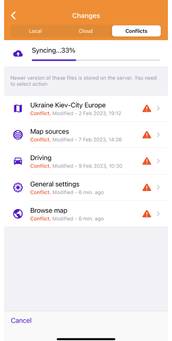 Zmiany w Chmurze OsmAnd