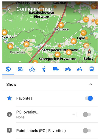Konfiguruj mapę android