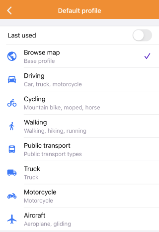 Ustawienia ogólne Domyślny profil iOS