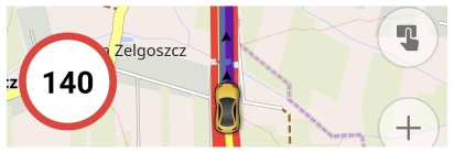 Widżet alertu o przekroczeniu prędkości