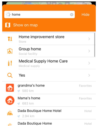 Wyszukiwanie ulubionych na iOS