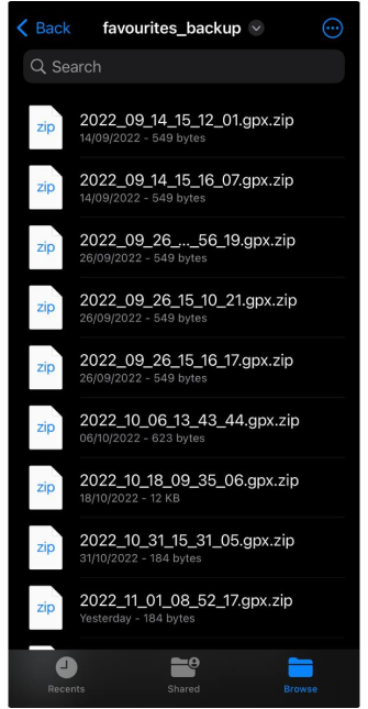 Automatyczna kopia zapasowa ulubionych ios