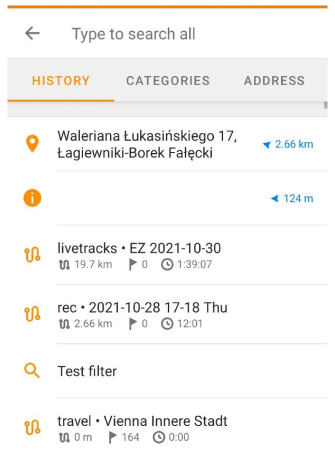 Historia wyszukiwania