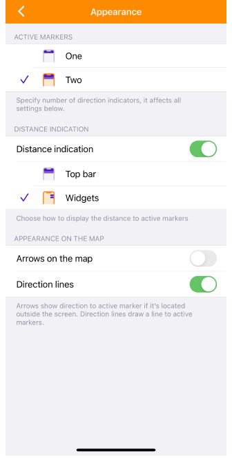 Wygląd znaczników mapy iOS