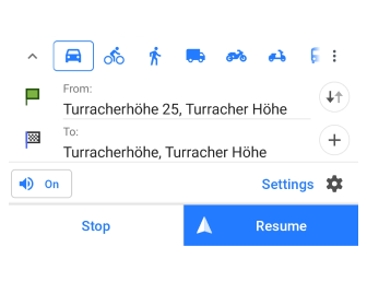 Wznów nawigację Android