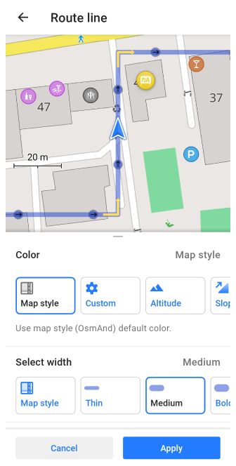 Ustawienia nawigacji