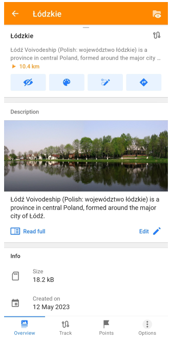 Menu punktów przewodników turystycznych 2