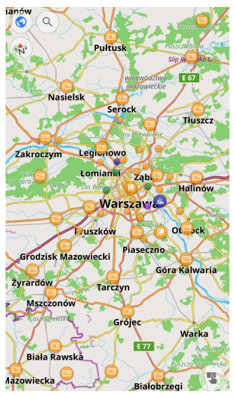 Menu punktów przewodników turystycznych