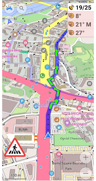 Widget de gravação de viagem