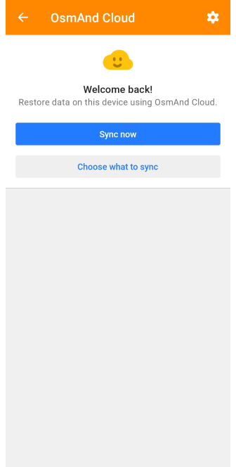 Login no OsmAnd Cloud