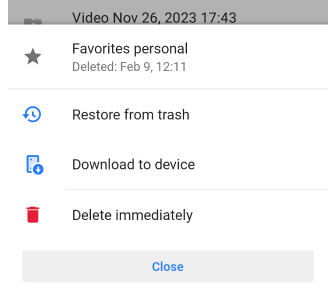Lixeira OsmAnd Cloud